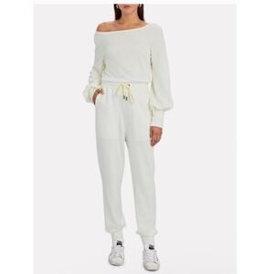 Intermix Andrea knit drawstring joggers Set top and bottom ivory S